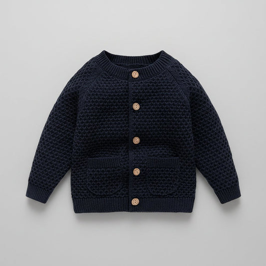 Jongens Gebreid Vest - Cardigan met Wafelpatroon - KANIBOO