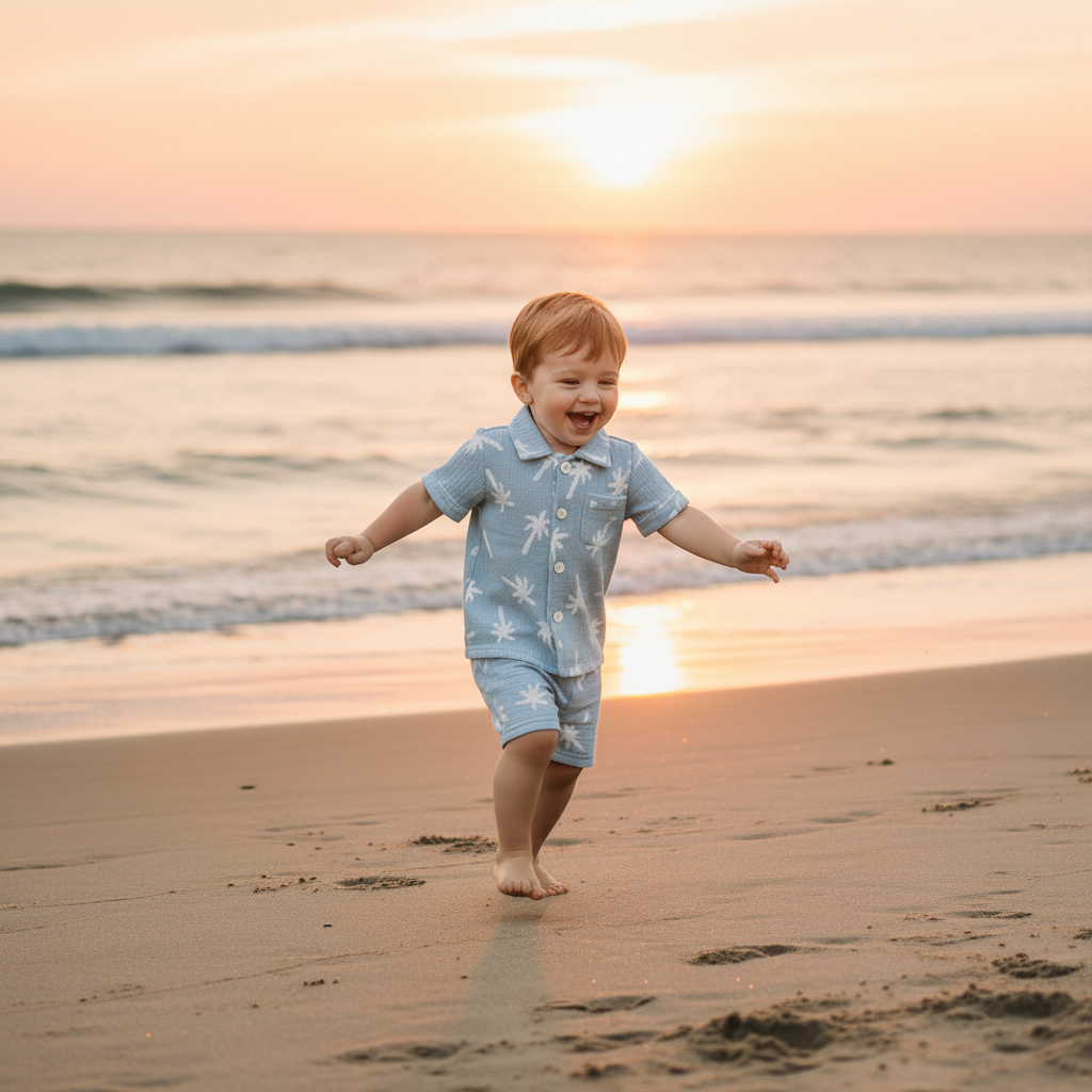 Jongens Zomerset — Shirt en Broek met Palmbomenprint