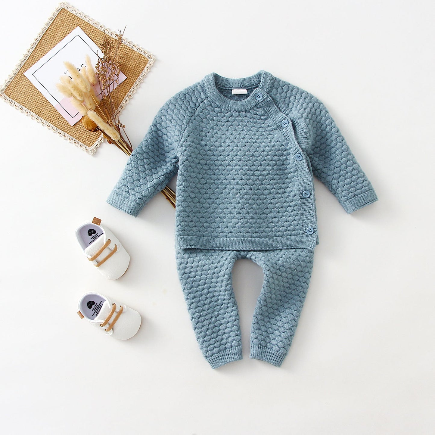 Wollen Baby Pakje - Gebreid Pompom Pak voor Baby's - KANIBOO