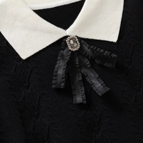 Meisjes Polyester Kraagtrui - Gebreid met Strik