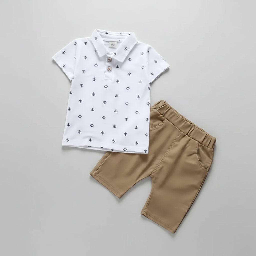 Anker Print Set - Polo Shirt en Broek - KANIBOO