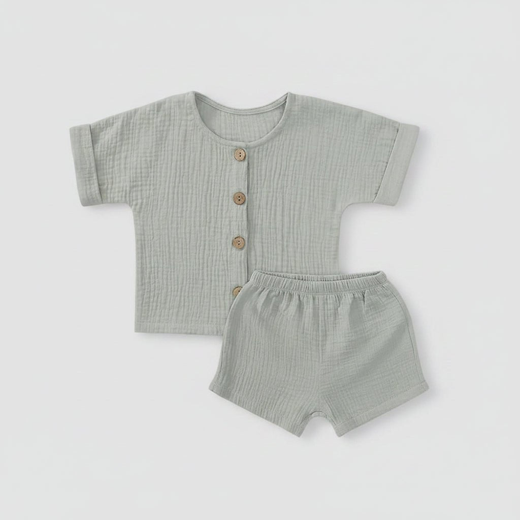 Baby en Peuter Zomerset Vier Knoopjes - Shirt en Bloomer Shorts - KANIBOO