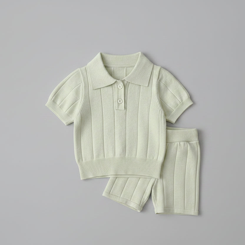 Baby Gebreid Kraag Pullover en Broek - KANIBOO