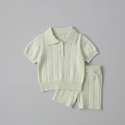 Baby Gebreid Kraag Pullover en Broek - KANIBOO