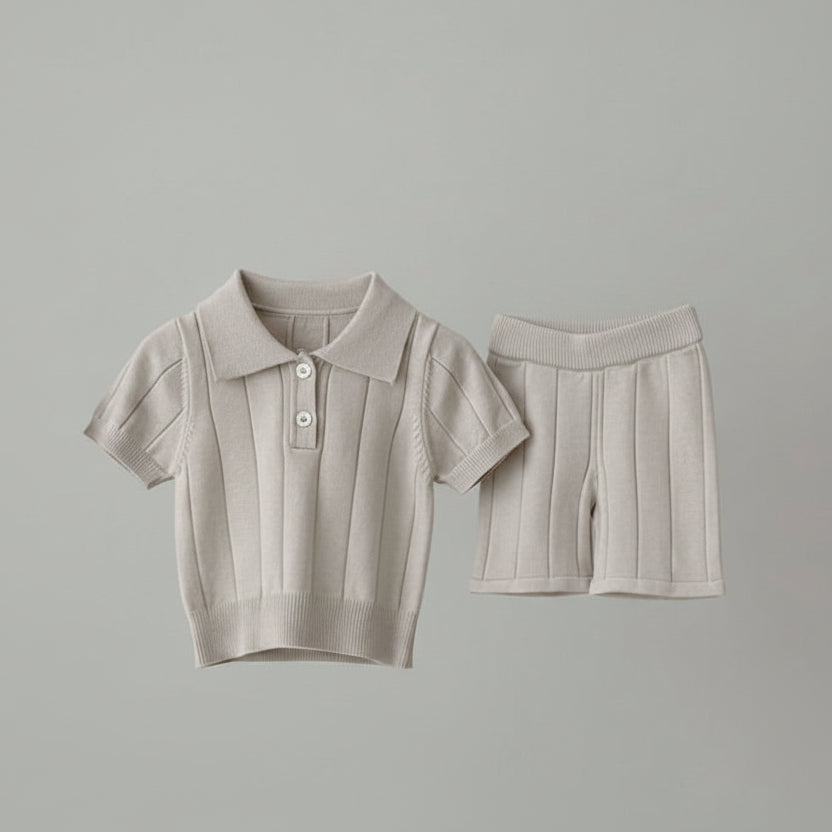 Baby Gebreid Kraag Pullover en Broek - KANIBOO