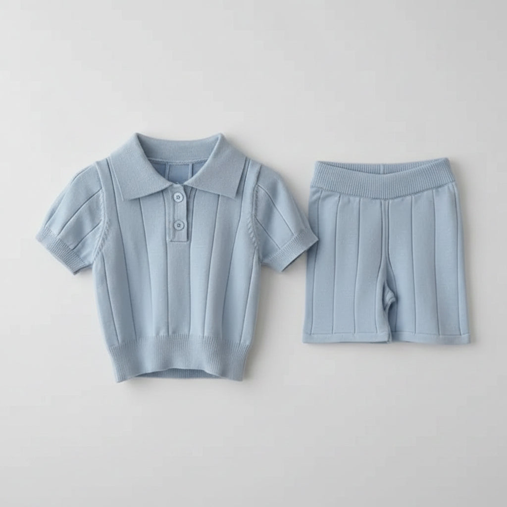 Baby Gebreid Kraag Pullover en Broek - KANIBOO