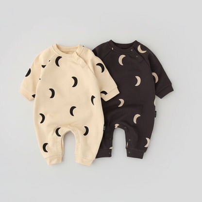 Baby Jumpsuit Maan Print - Katoenen Kruippakje - KANIBOO