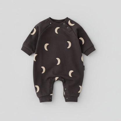 Baby Jumpsuit Maan Print - Katoenen Kruippakje - KANIBOO