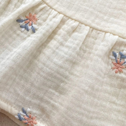 Baby Meisjes Set — Mouwloze Top met Bloemenborduursel en Shorts - Kaniboo Kids