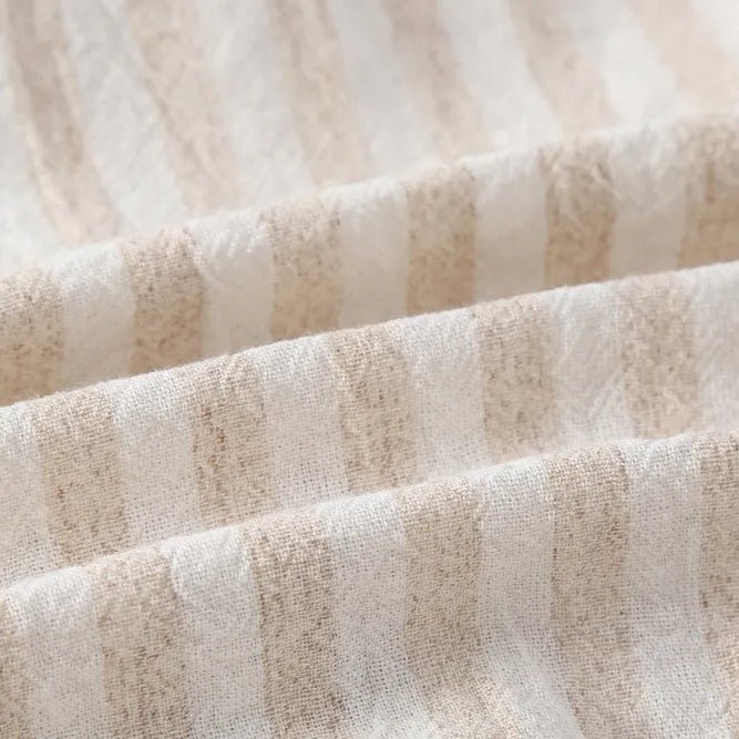 Baby Romper — Gestreepte Korte Mouw met Knoopsluiting - KANIBOO
