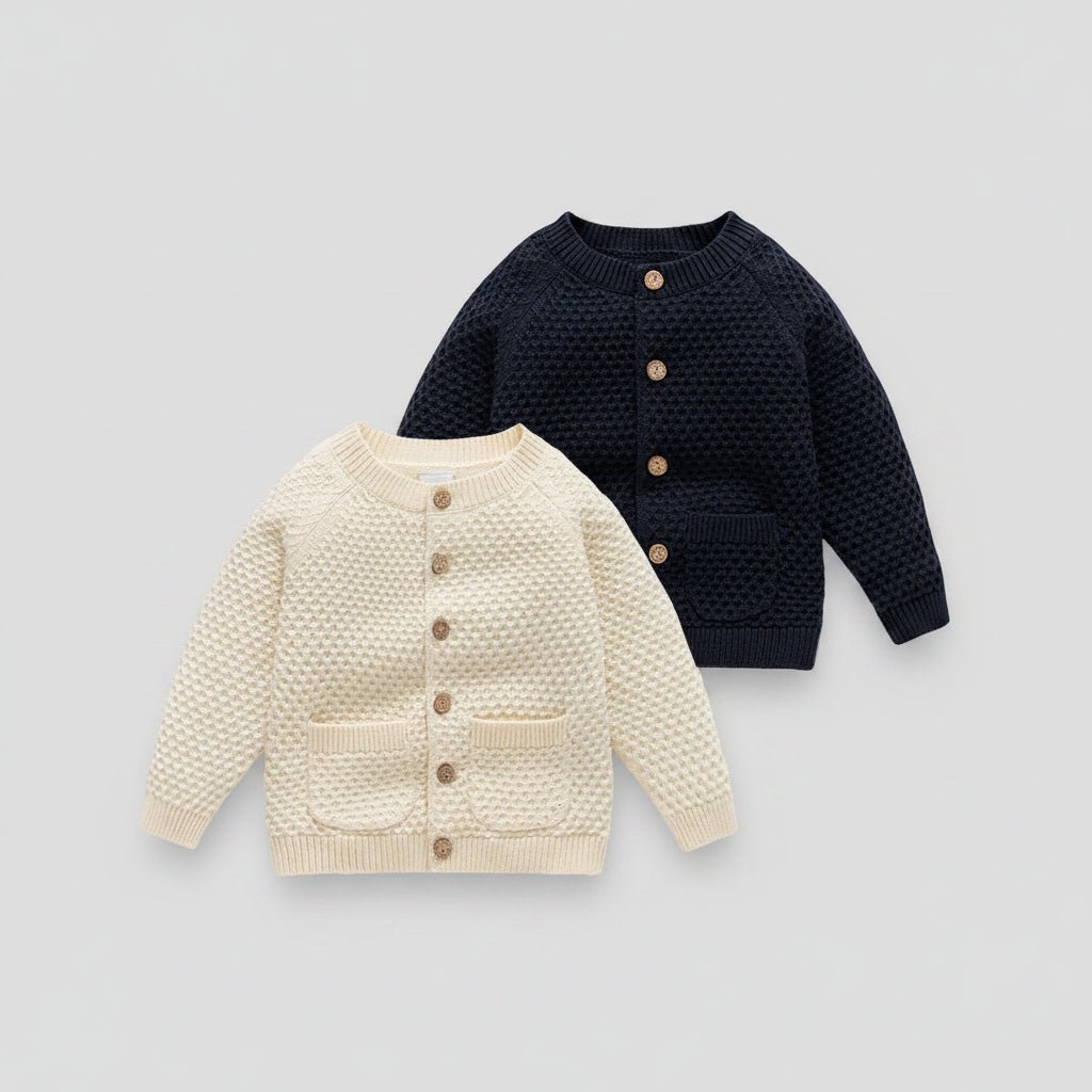 Jongens Gebreid Vest - Cardigan met Wafelpatroon - KANIBOO