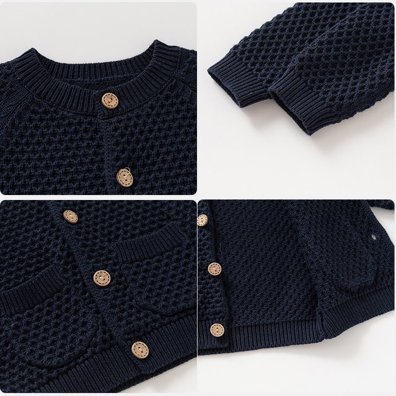 Jongens Gebreid Vest - Cardigan met Wafelpatroon - KANIBOO