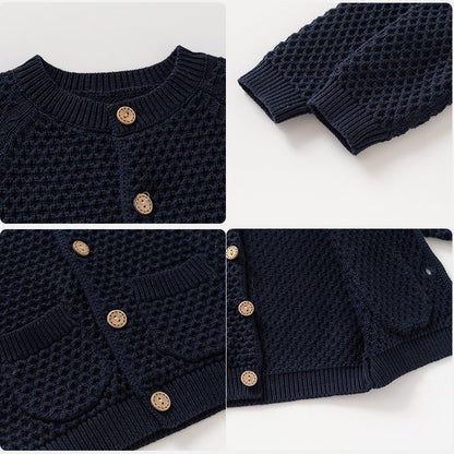 Jongens Gebreid Vest - Cardigan met Wafelpatroon - KANIBOO