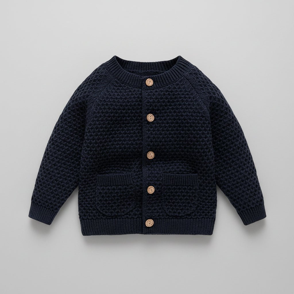Jongens Gebreid Vest - Cardigan met Wafelpatroon - KANIBOO