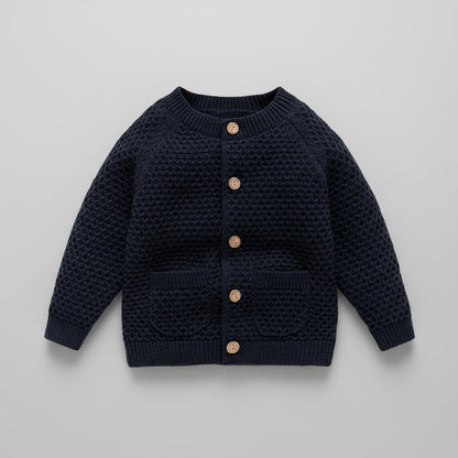 Jongens Gebreid Vest - Cardigan met Wafelpatroon - KANIBOO