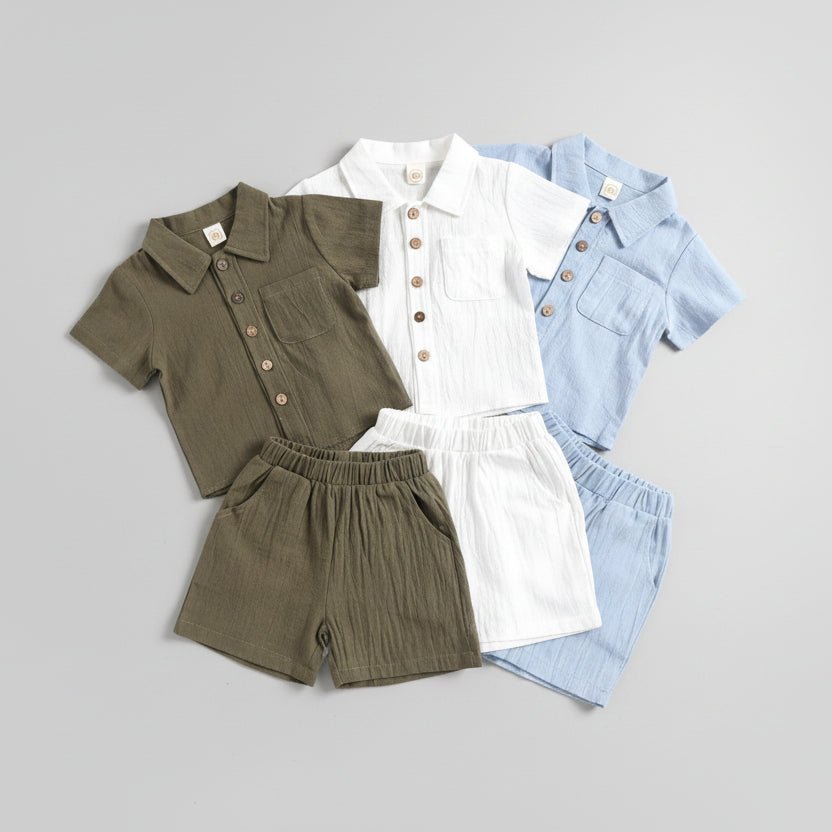 Jongens Linnen Set - Polo Shirt en Broek Tweedelig - KANIBOO