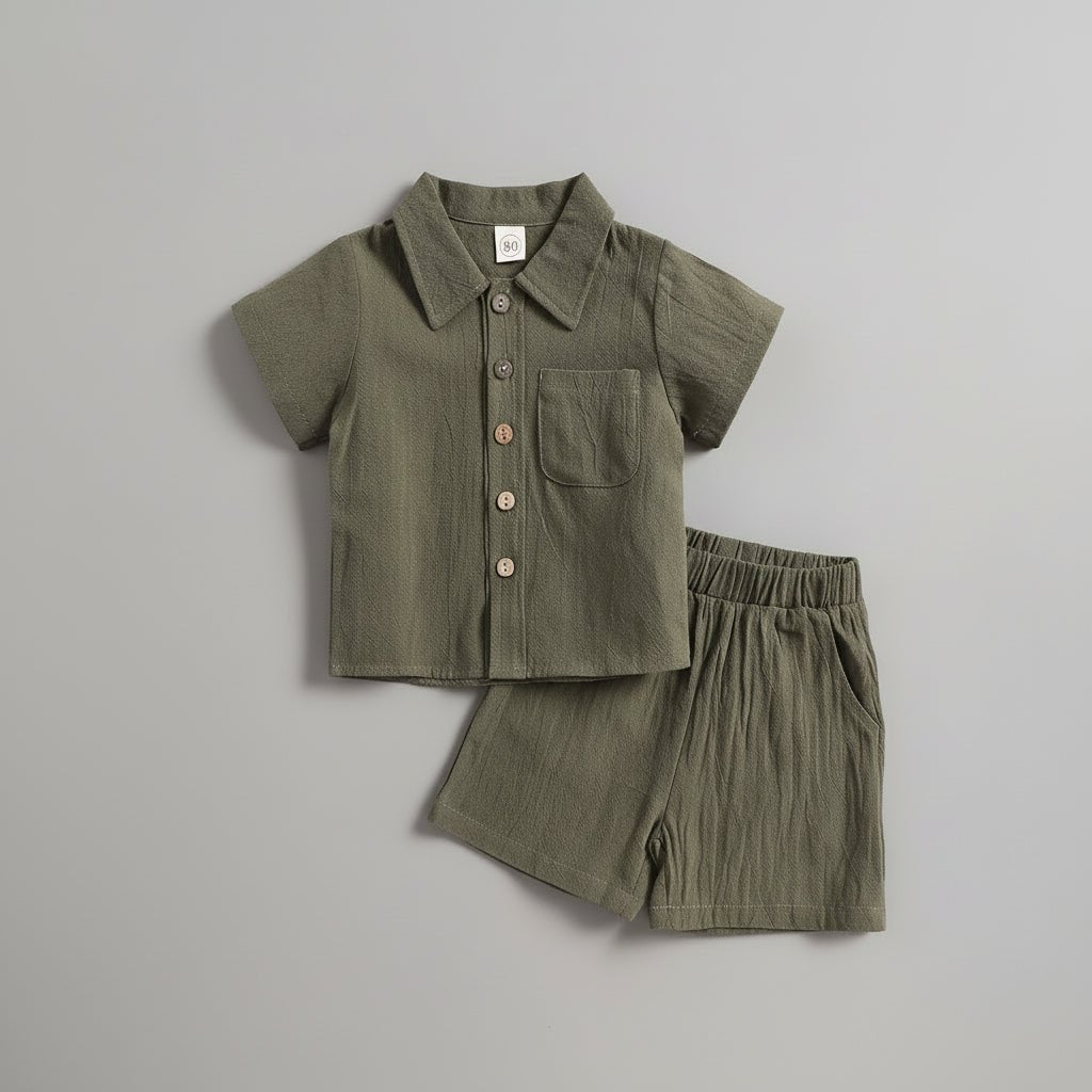 Jongens Linnen Set - Polo Shirt en Broek Tweedelig - KANIBOO