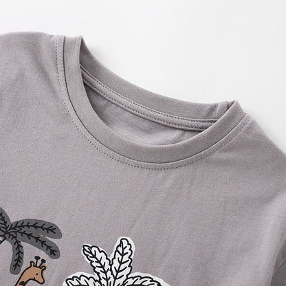 Jongens Zomerset — Grijs met Safari Dieren Print - Kaniboo Kids