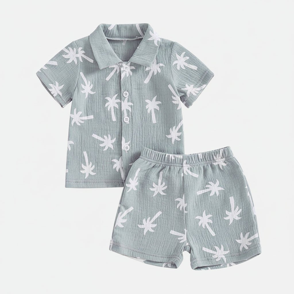 Jongens Zomerset — Shirt en Broek met Palmbomenprint - KANIBOO