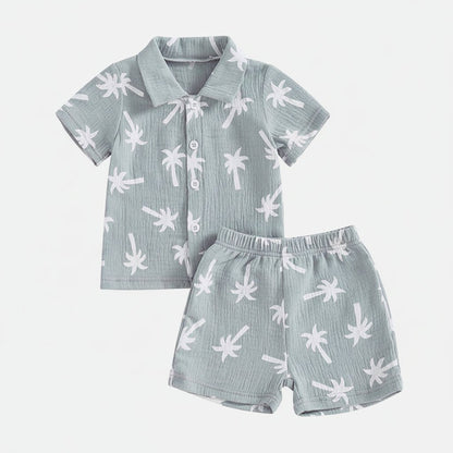 Jongens Zomerset — Shirt en Broek met Palmbomenprint - KANIBOO