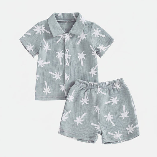 Jongens Zomerset — Shirt en Broek met Palmbomenprint - KANIBOO