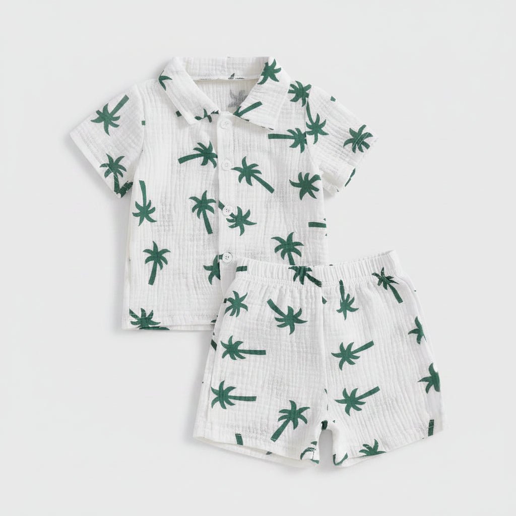 Jongens Zomerset — Shirt en Broek met Palmbomenprint - KANIBOO