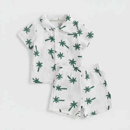Jongens Zomerset — Shirt en Broek met Palmbomenprint - KANIBOO