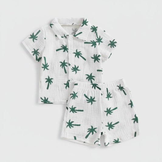 Jongens Zomerset — Shirt en Broek met Palmbomenprint - KANIBOO