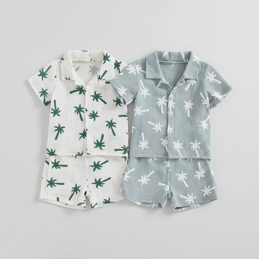 Jongens Zomerset — Shirt en Broek met Palmbomenprint - KANIBOO