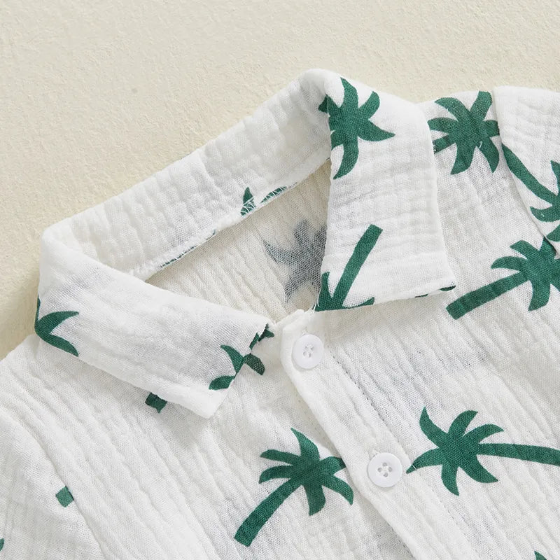 Jongens Zomerset — Shirt en Broek met Palmbomenprint - KANIBOO