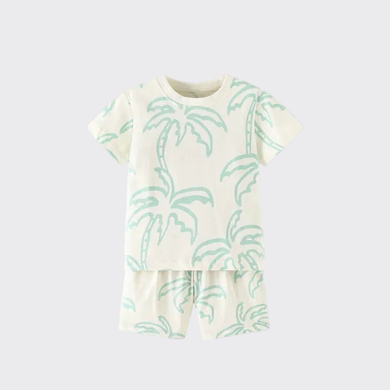 Jongens Zomerset — T-shirt en Short met Palmboom Print - Kaniboo Kids