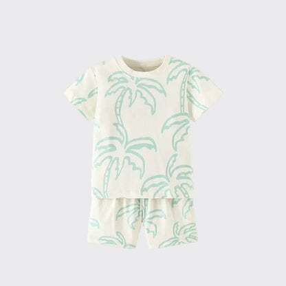 Jongens Zomerset — T-shirt en Short met Palmboom Print - Kaniboo Kids