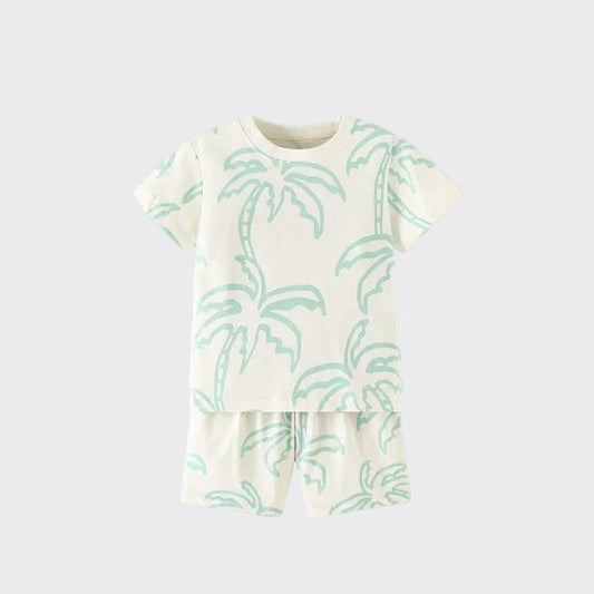 Jongens Zomerset — T-shirt en Short met Palmboom Print - Kaniboo Kids
