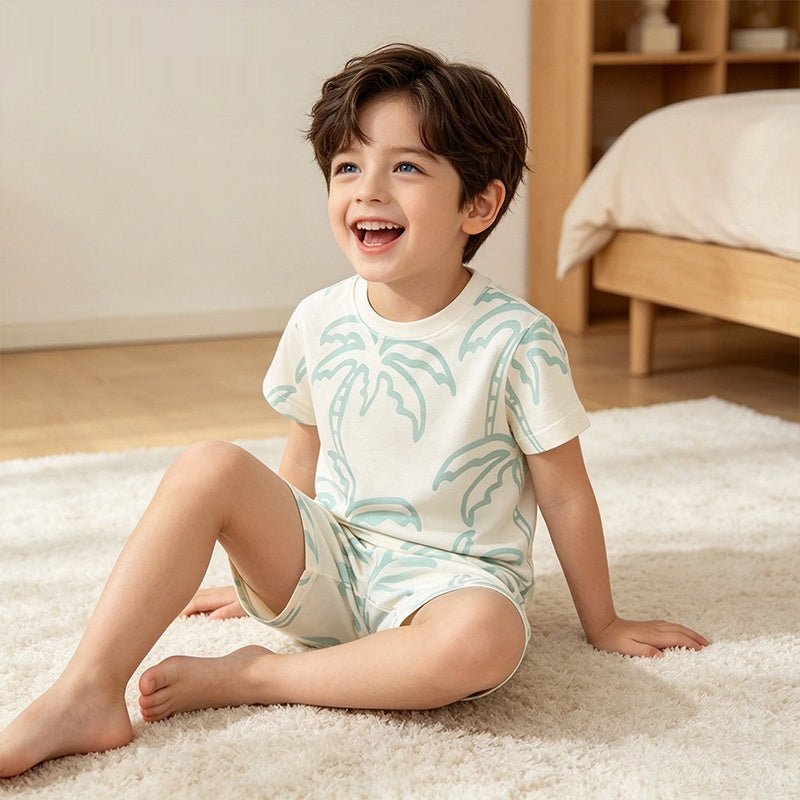 Jongens Zomerset — T-shirt en Short met Palmboom Print - Kaniboo Kids