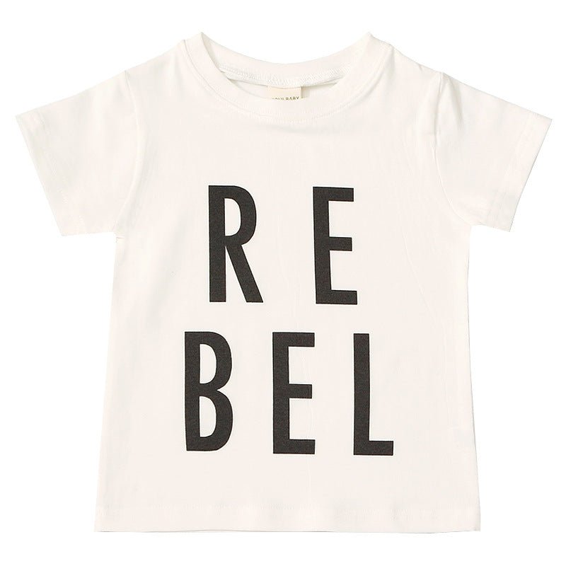 Kinder T-shirt Letter Print - Zomer Korte Mouw - KANIBOO