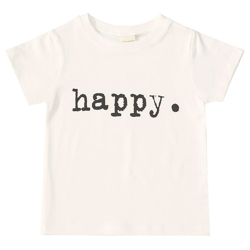 Kinder T-shirt Letter Print - Zomer Korte Mouw - KANIBOO