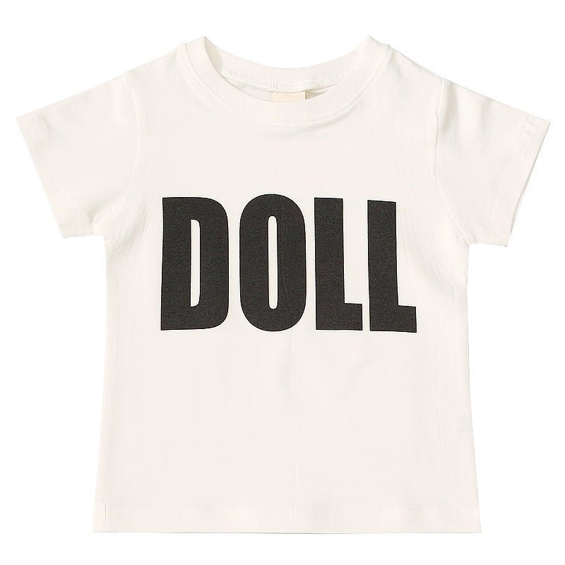 Kinder T-shirt Letter Print - Zomer Korte Mouw - KANIBOO