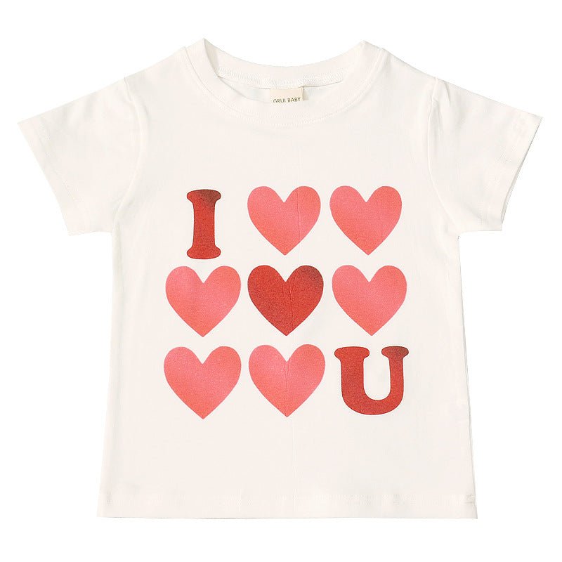 Kinder T-shirt Letter Print - Zomer Korte Mouw - KANIBOO