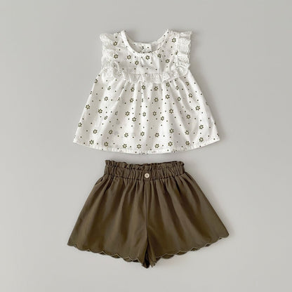 Meisjes Bloemen Top en Shorts - Mouwloze Zomerset - KANIBOO