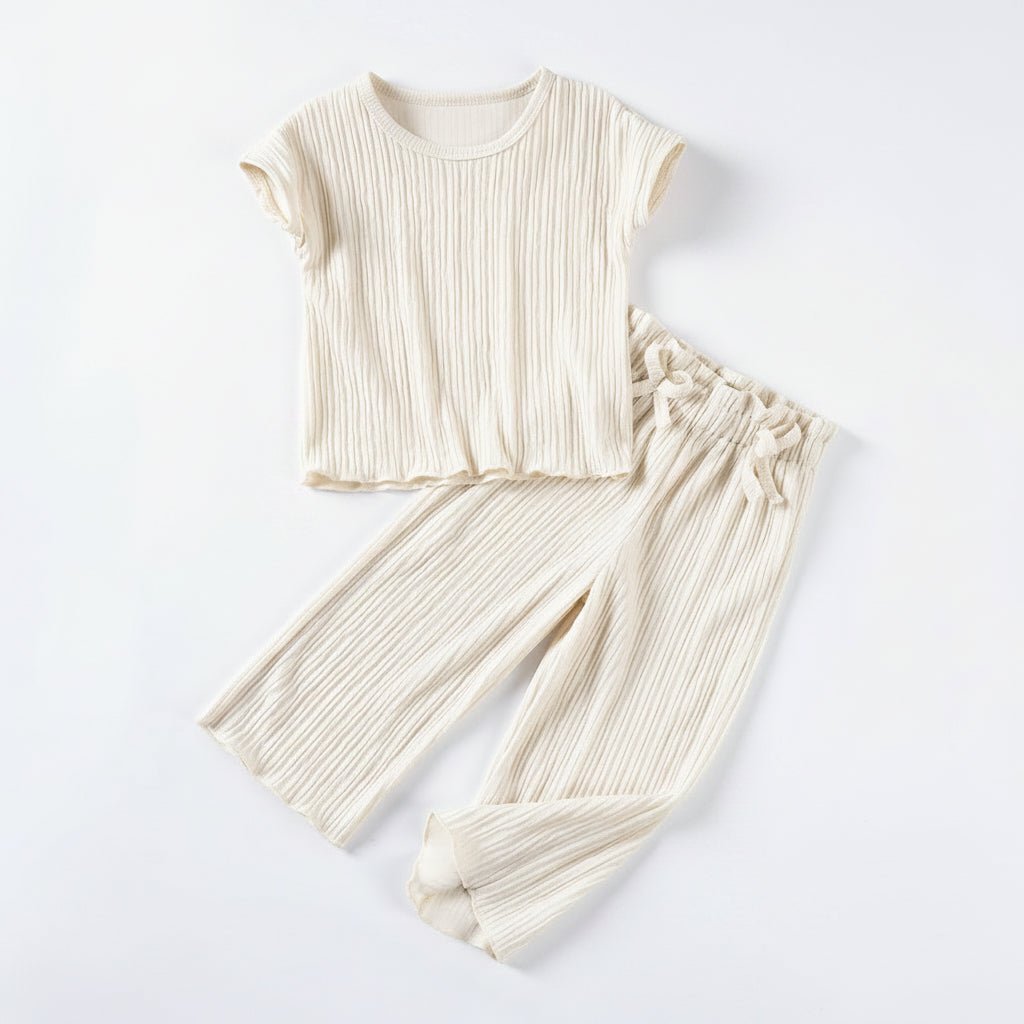 Meisjes Geribbeld Setje - T-shirt en Broek - KANIBOO