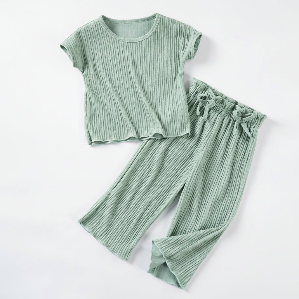 Meisjes Geribbeld Setje - T-shirt en Broek - KANIBOO