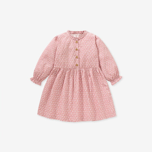 Meisjes Prinsessenjurk Little Blossom - Katoenen Jurk met Lange Mouwen - KANIBOO