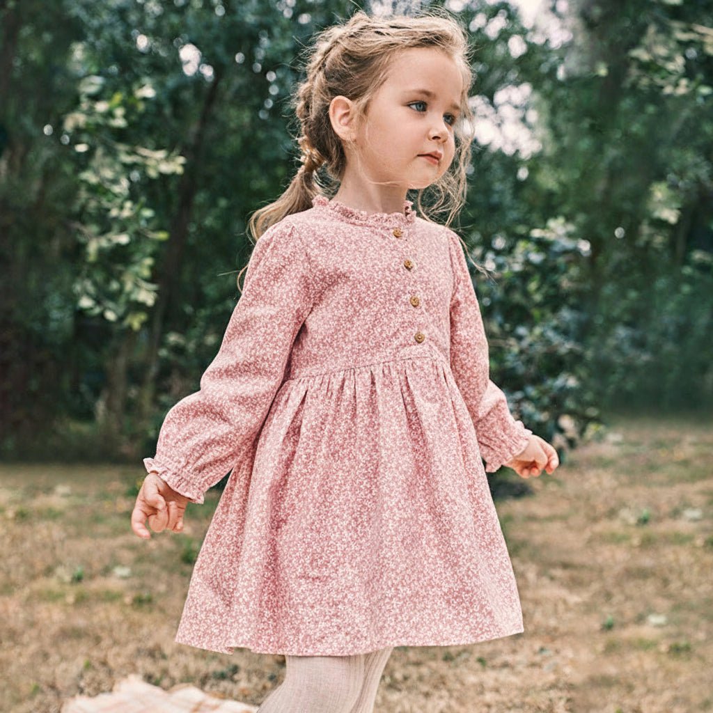 Meisjes Prinsessenjurk Little Blossom - Katoenen Jurk met Lange Mouwen - KANIBOO