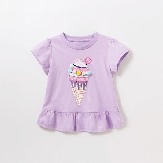 Meisjes T-shirt Lila IJsje - Kaniboo Kids