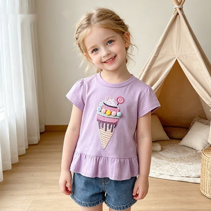 Meisjes T-shirt Lila IJsje - Kaniboo Kids