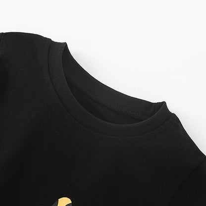 Meisjes T-shirt — Zwart met Luipaard Print - Kaniboo Kids