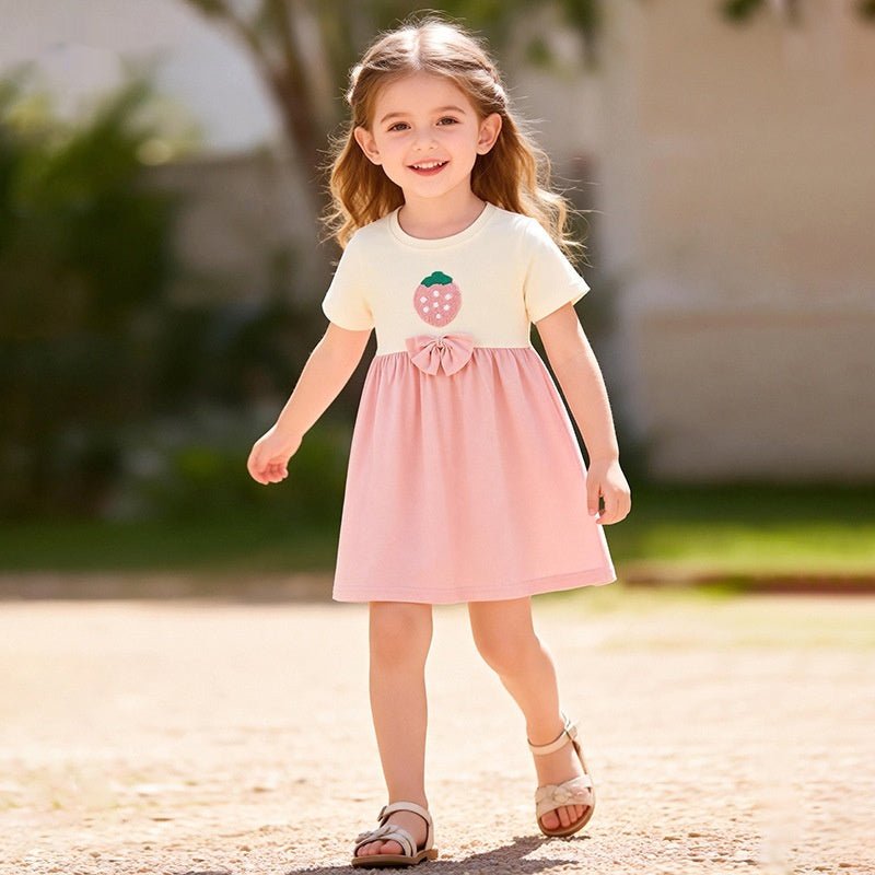 Meisjes Zomerjurk Aardbei - Katoenen Prinsessen Jurk - KANIBOO