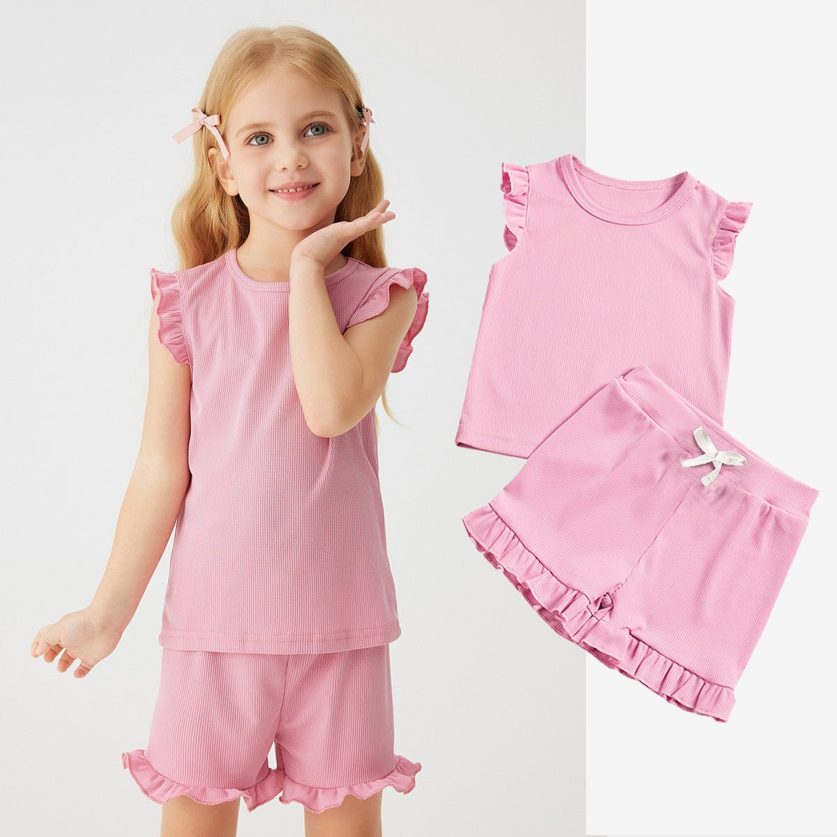 Meisjes Zomerset Ruches - Shirt en Shorts Set - KANIBOO