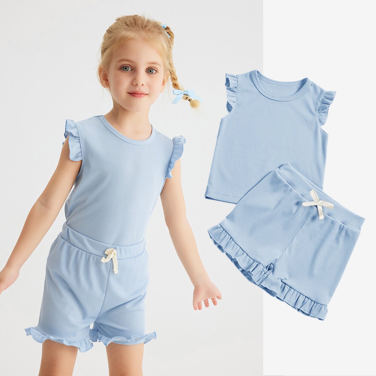 Meisjes Zomerset Ruches - Shirt en Shorts Set - KANIBOO