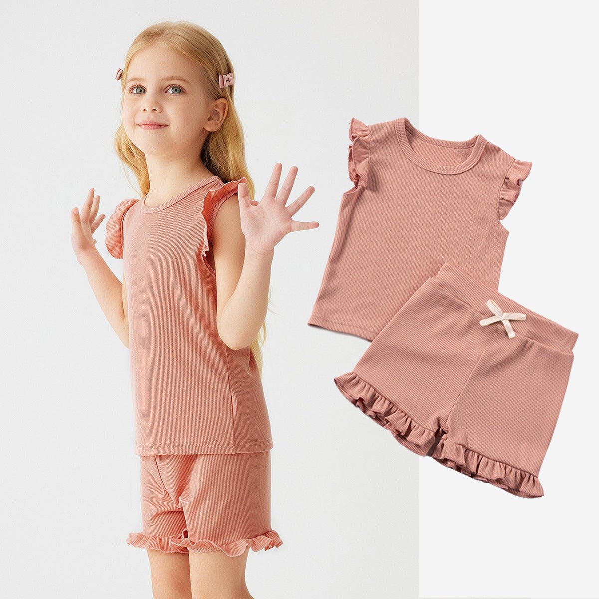 Meisjes Zomerset Ruches - Shirt en Shorts Set - KANIBOO